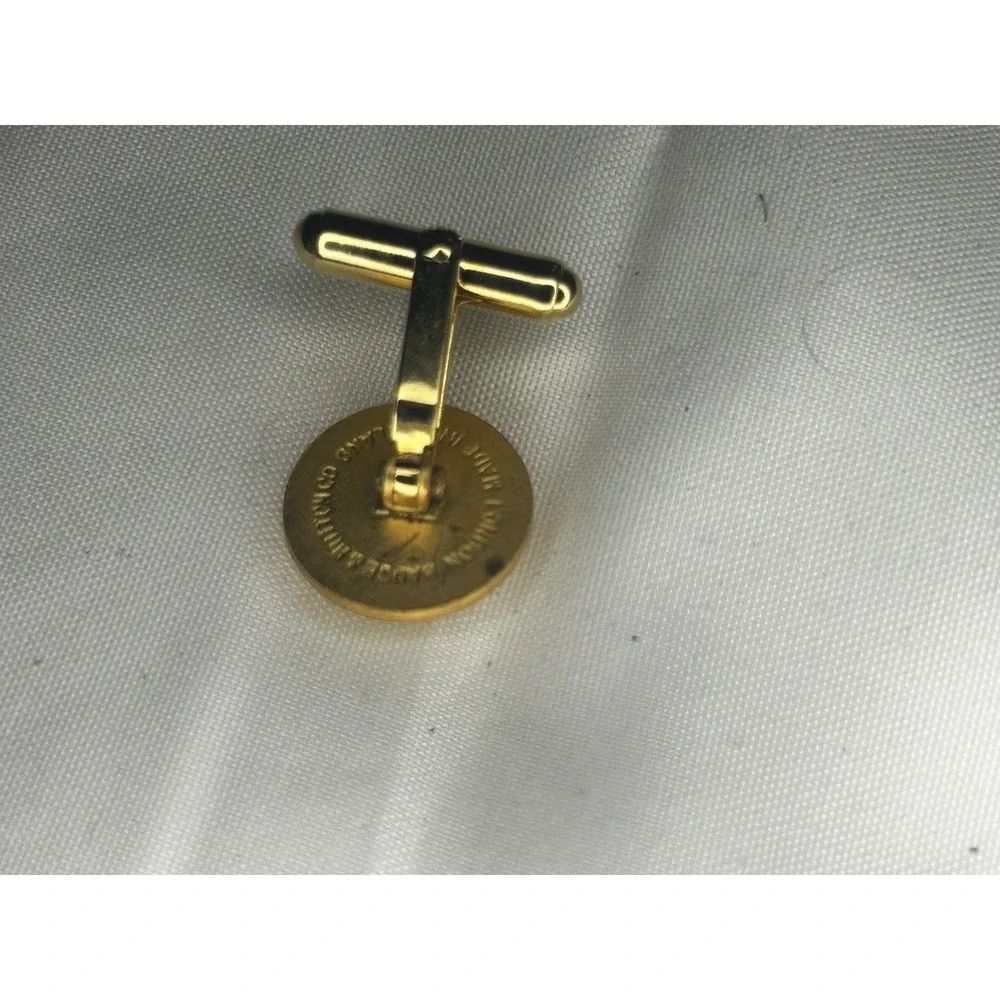 OLD COURSE ST ANDREWS Cuff Links LONDON BADGE & BUTTON CO VINTAGE GOLD TONE